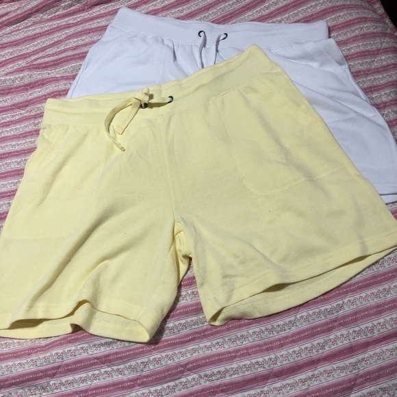 Yellow and White shorts- Cozy Collection -large2 pairs- new or like new - Picture 2 of 10